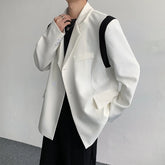 Hearujoy Korean Style Hip Hop Patchwork Color Loose Blazers Male Kpop Oversized Men'S Clothing Ulzzang Fashion Coat Streetwear Jackets